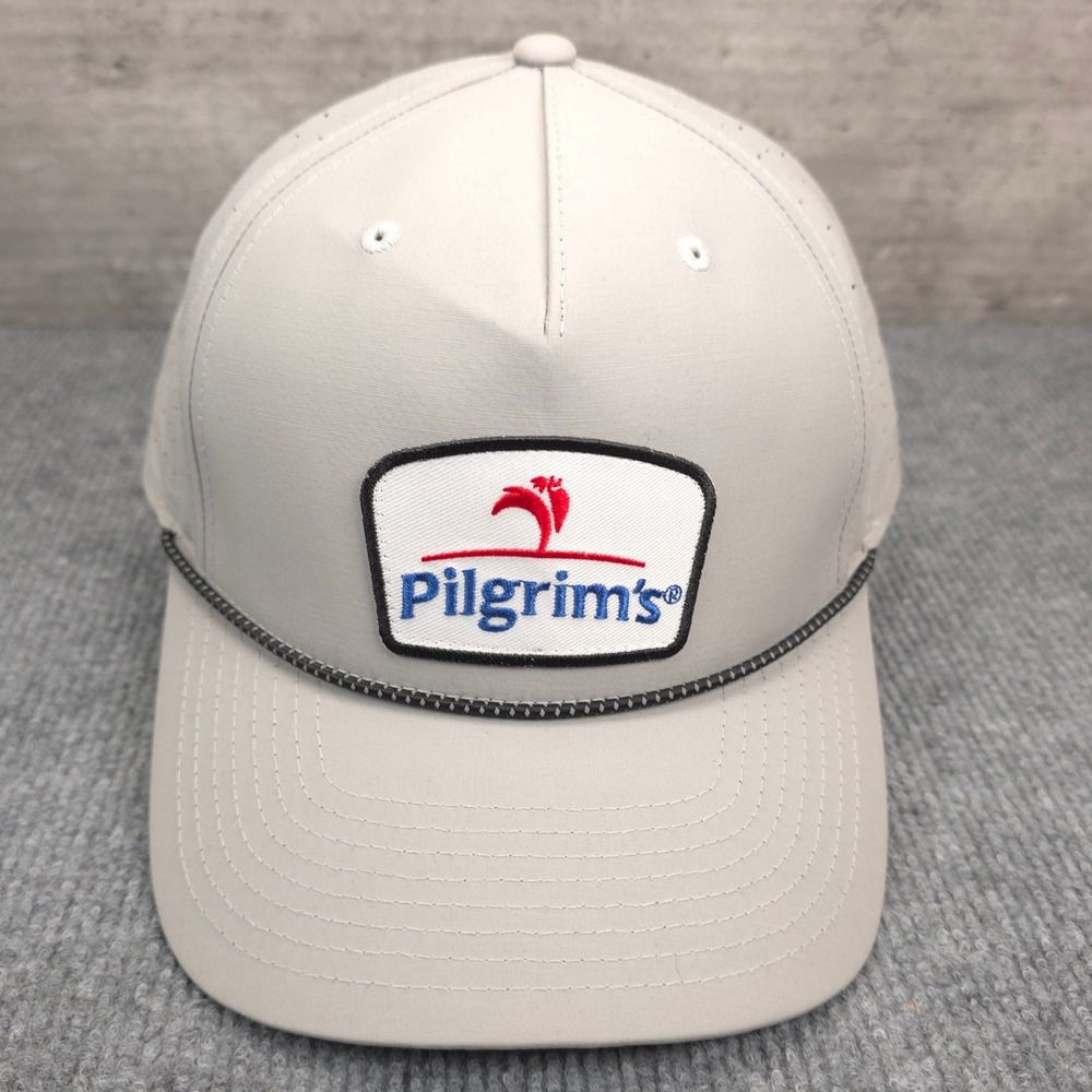 Pilgrims Pride Hat Promo Cap Mens Strap Back Gray Rope Laser Vented Gorpcore